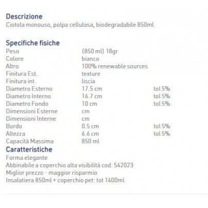 INSALATIERA 850 ML PZ 40