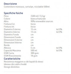 INSALATIERA CARTA 500 ML PZ 50