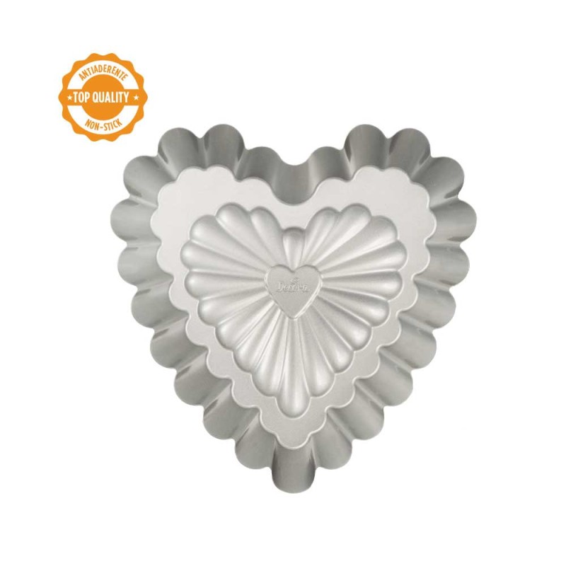 STAMPO CUORE DECORATO ANTIADERENTE Ø 24 X 5 H CM