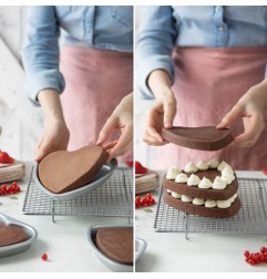 SET 5 STAMPI CUORE Ø 15 X 2 H CM PER TORTE A STRATI