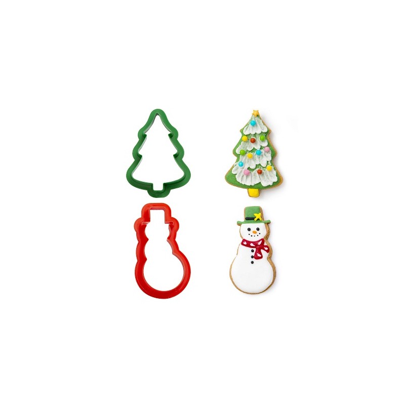 SET 2 TAGLIAPASTA BABBO NATALE E PUPAZZO DI NEVE